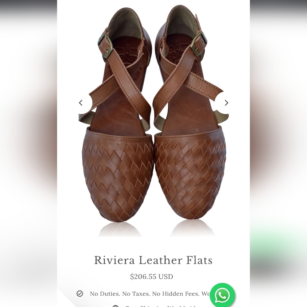 Riviera Brown Leather Flats